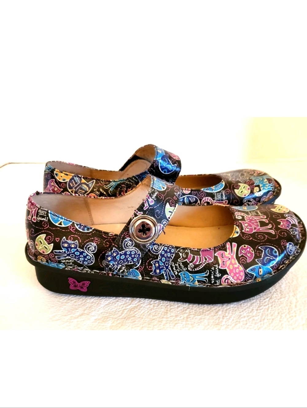 Algeria  Mary Jane Shoes with Cat Print